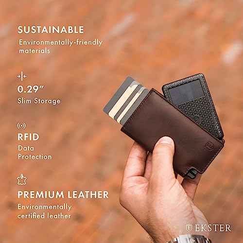 Image of Ekster Parliament - Slim Leather Wallet - RFID Blocking - Quick Card Access (Classic Brown)