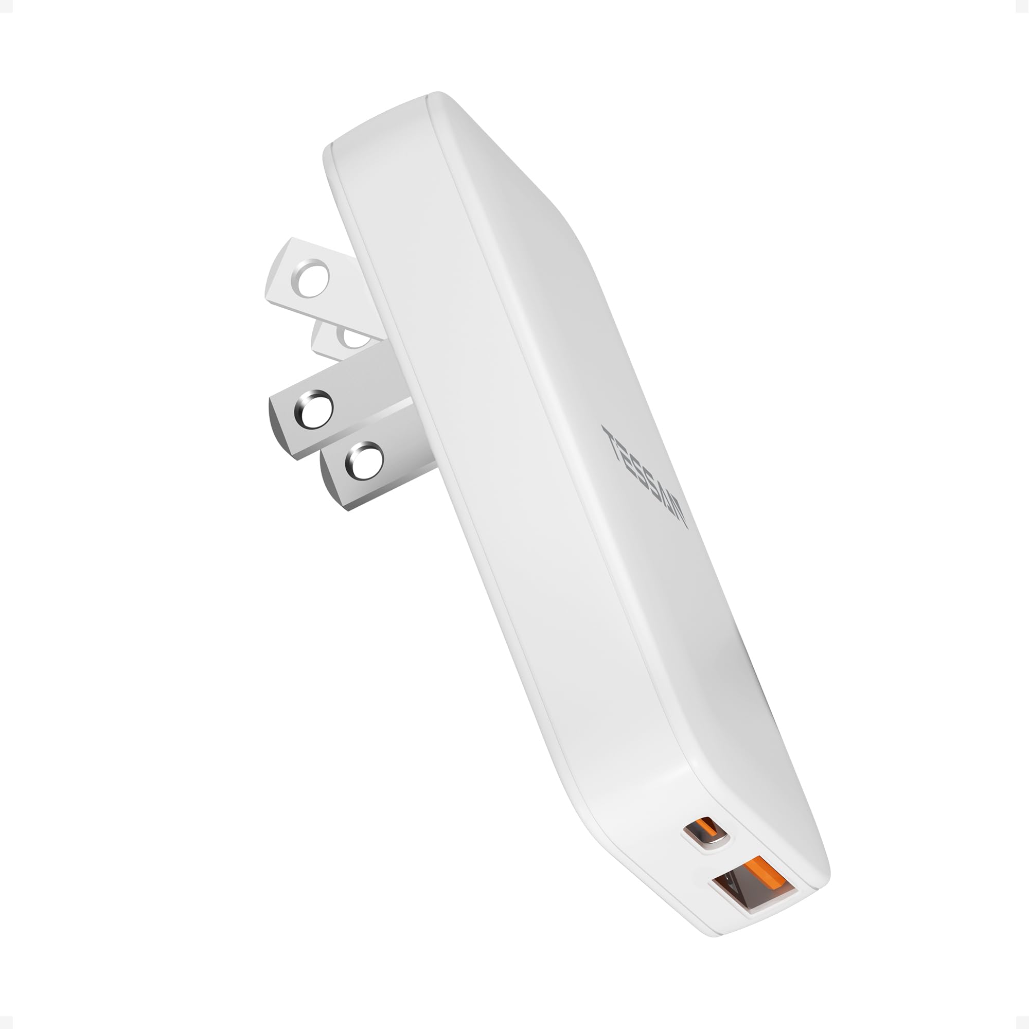 Flat Wall Charger USB C PD 45W, TESSAN Flat USB Wall Plug Foldable, Outlet Adapter Fast Charging Block, Ultra Slim Charger Compatible with iPhone 17/