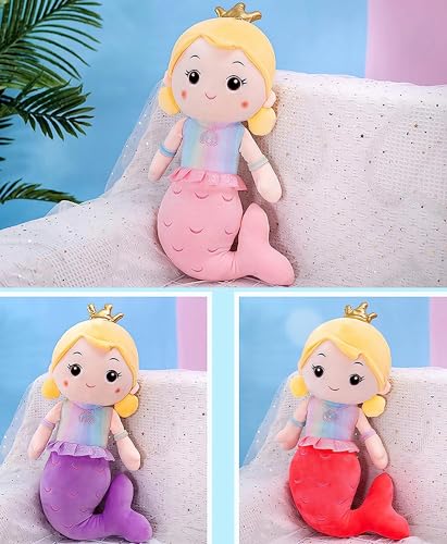 Image of Mermaid Soft Toys for Kids - Stuffed Animal Plush Toy for Boys & Girls | Mermaid Doll Plushie Toy - Doll 35 Cm Purple