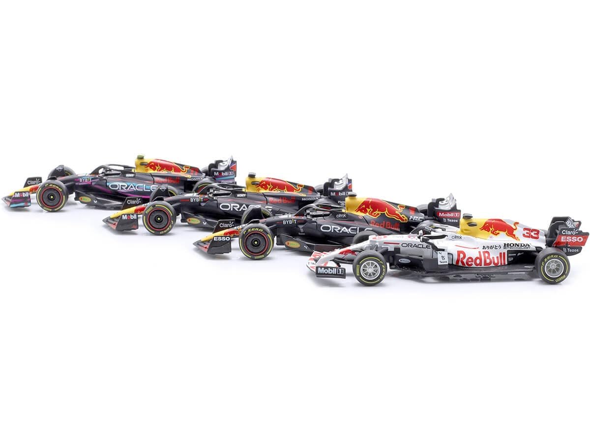 RED BULL RACING zestaw 4 modeli samochodów Formuła 1 F1 2021