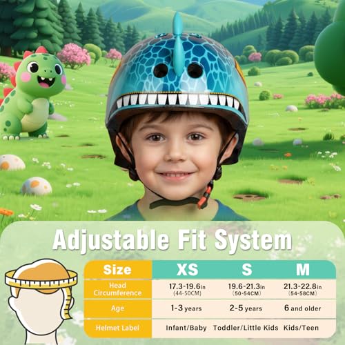 Image of Kids Toddler Bike Helmet, Adjustable and Multi-Sport for Child Boys and Girls, 2 Sizes