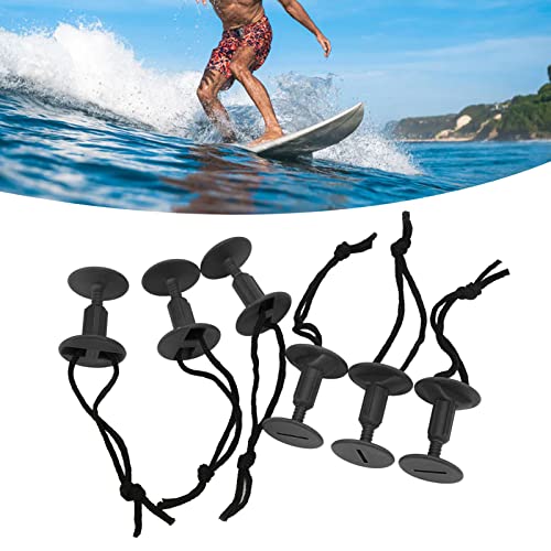 SUNGOOYUE Surf Leash Plug,6Pcs Surf Board Leash Leg Rope Plug Nylon Plastic Surf Leash Plug Surfboard Accessory (Black) - Image 3