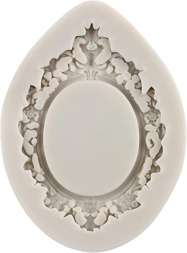 Miniatura 7 de MYPRACS Marcos de fotos de silicona, molde para marco de fotos, moldes de fondant, marco de estilo barroco, moldes de silicona para decoración de