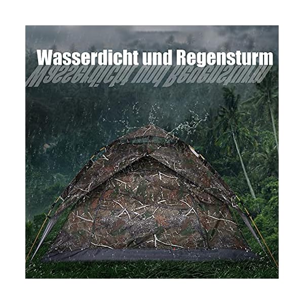 DIELUNY Doppeldecker Outdoor Wasserdichtes Kuppelzelt, Kinderspielzelt, Campingzelt 3-4 Personen, Tarnzelt-Set, für… – Bild 5