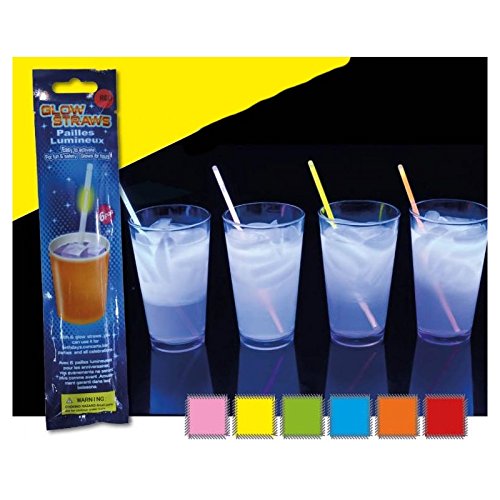 Set 6 Cannucce Cocktail "glow In The Dark" - Colori Assortiti