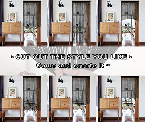 Yiibaii Beaded Curtain Beaded Curtains For Doorways Crystals Suitable For Interior Hanging Decoration And Partitions Closet Curtains (39"X79", Black) #TOP4