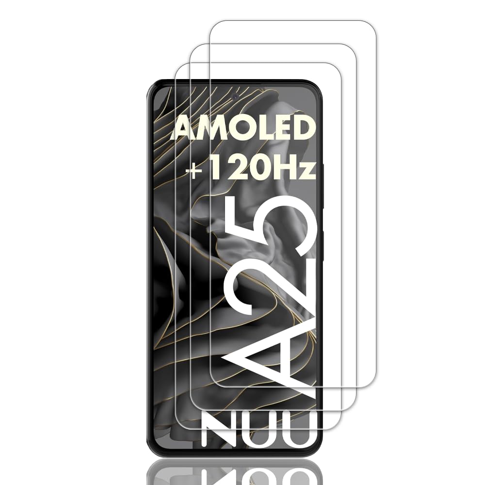 Tzstz 3 Pieces Tempered Glass Screen Protector for NUU N30 / NUU A25 6.7" Hardness 9H Anti Scratch HD Screen Protector Film