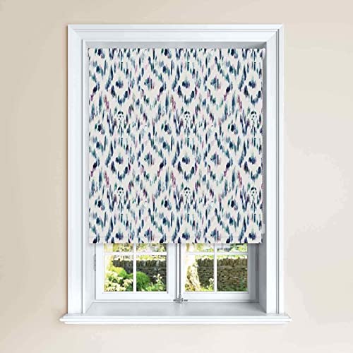 Lister Cartwright Charvak Watercolour Design Blackout Roller Windows Blinds Easy Fit Child Safety Cut To Size Fixing Included Made to Measure (Ocean,90 x140 cm)