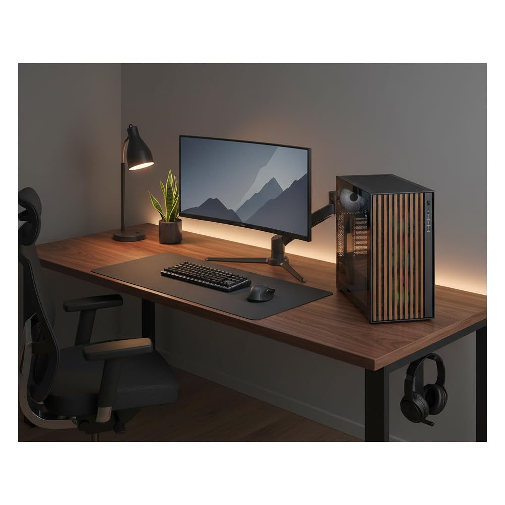 Caja PC SOBREMESA Wood Madera SLIMBOOK | ATX/Micro-ATX/ITX | Lateral Cristal Templado | USB Frontal | Negra