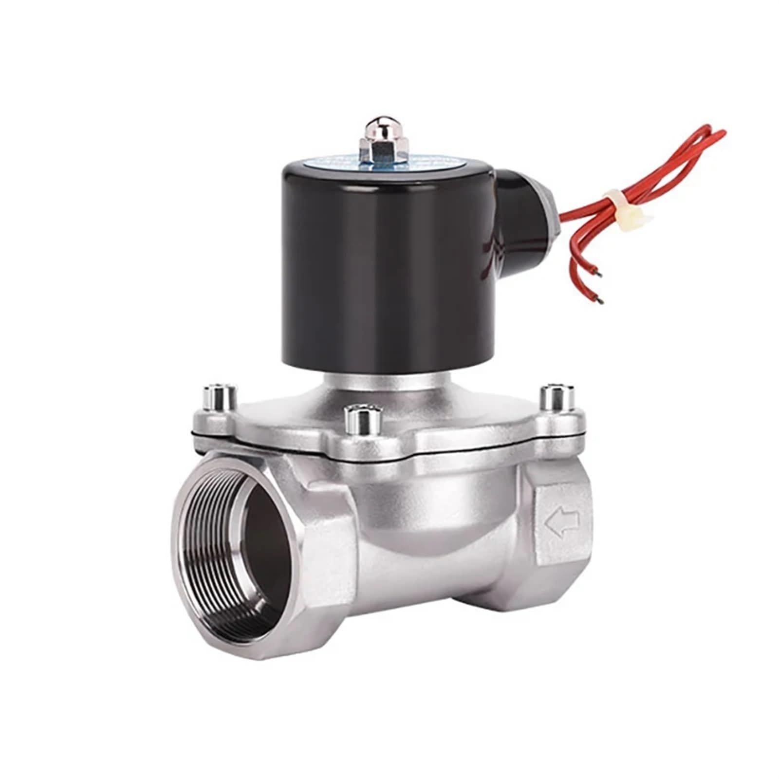 Gnqukebwh Npt-240Vac 1-1/4" Stainless Steel Solenoid Valve Normally Closed Dn32 Pipeline Control Switch Water Valves For Oil Air 220V 24V 12V(Npt-240Vac)
