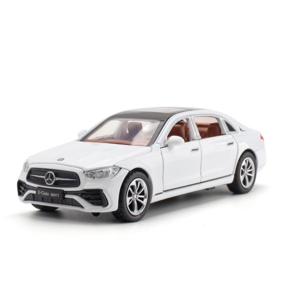 Image of Bebbly 1:32 Scale Mercedes Benz E-Class E300L Toy Car | Metal Pullback Diecast Car for Kids with Openable Doors, Sound, Light Effects Toy for Car Enthusiasts (Color As Per Available),blue