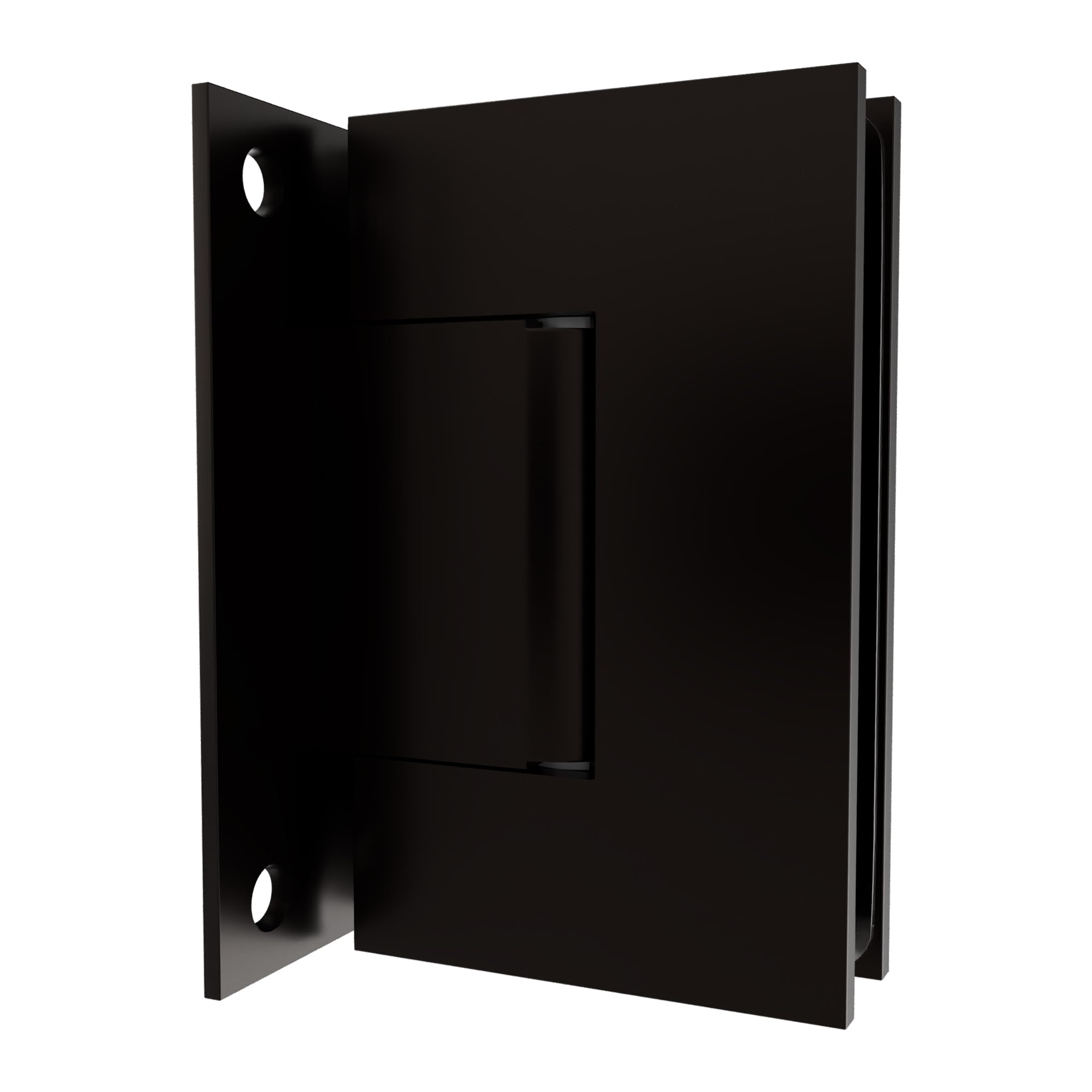 Brixwell Wall Mount Full Back Plate Hinge, 5 Degree Preset, Brass, Oil Rubbed Bronze, 4" Height x 2-5/16" Width, Self-Centering with Reversible 5 Degree Pivot Pin for 3/8" to 1/2" Glazing Thickness