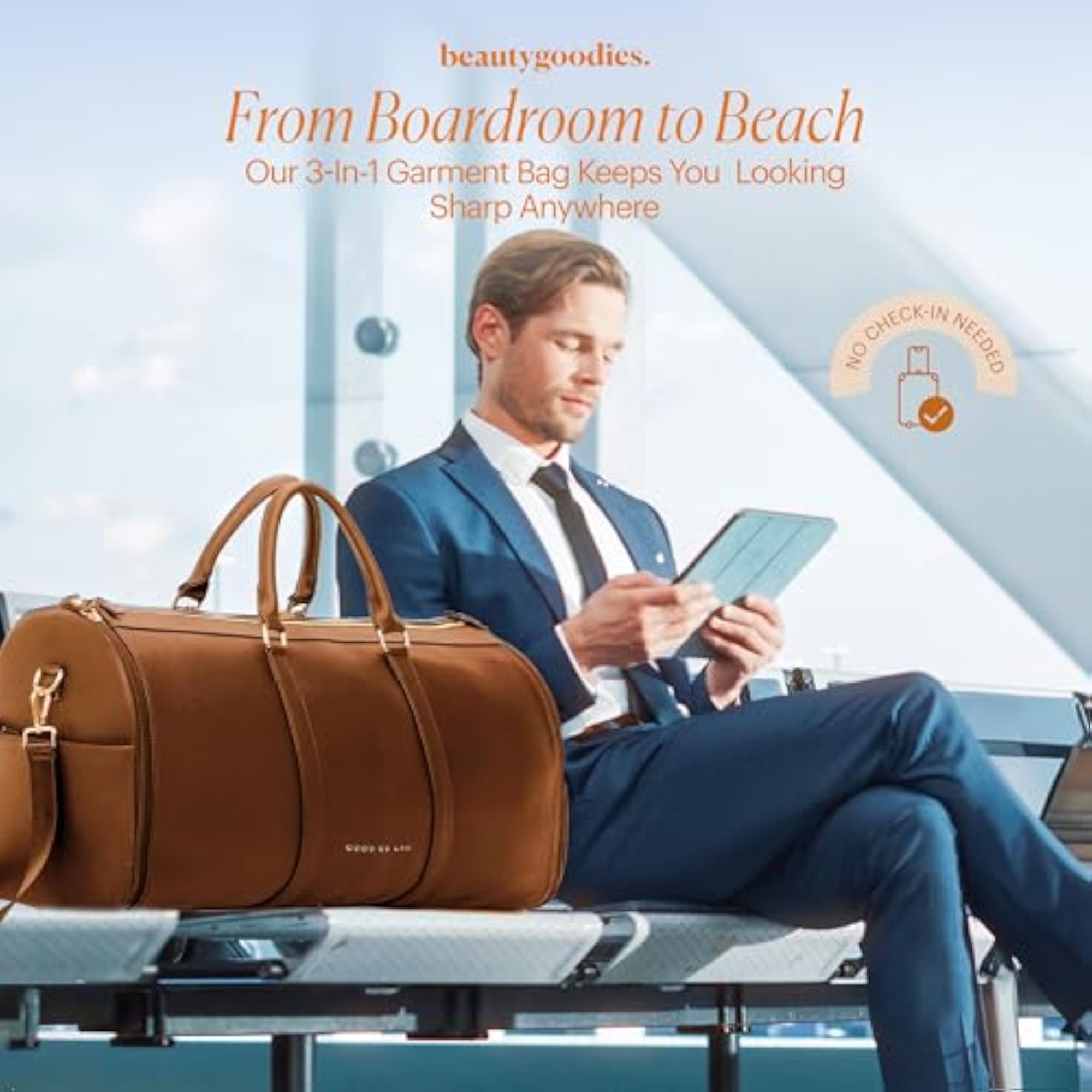Garment Bag, Brown, Travel Suit Cover