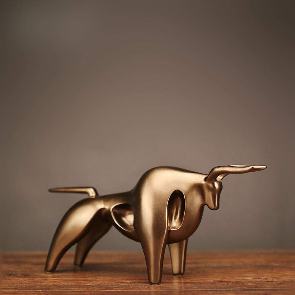 Statue de Veau en résine dorée pour sublimer votre décoration extérieure