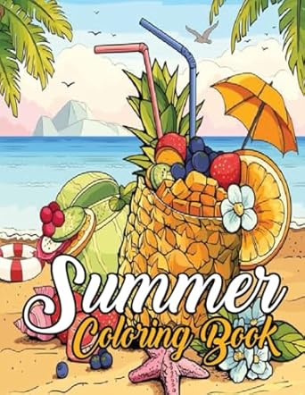Amazon.com: Summer Coloring Book: Easy Large Print Summer Coloring Book ...