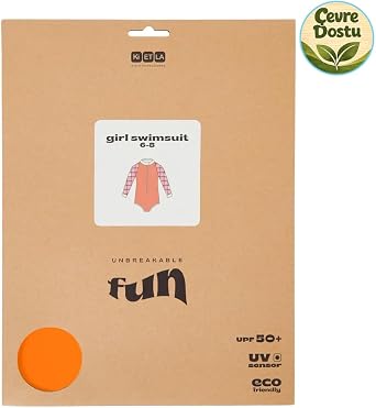 Kietla Tartan Red UPF 50+ UV Korumalı, UV Sensörlü, Uzun Kollu Çok Renkli Tek Parça Kız Çocuk Mayosu