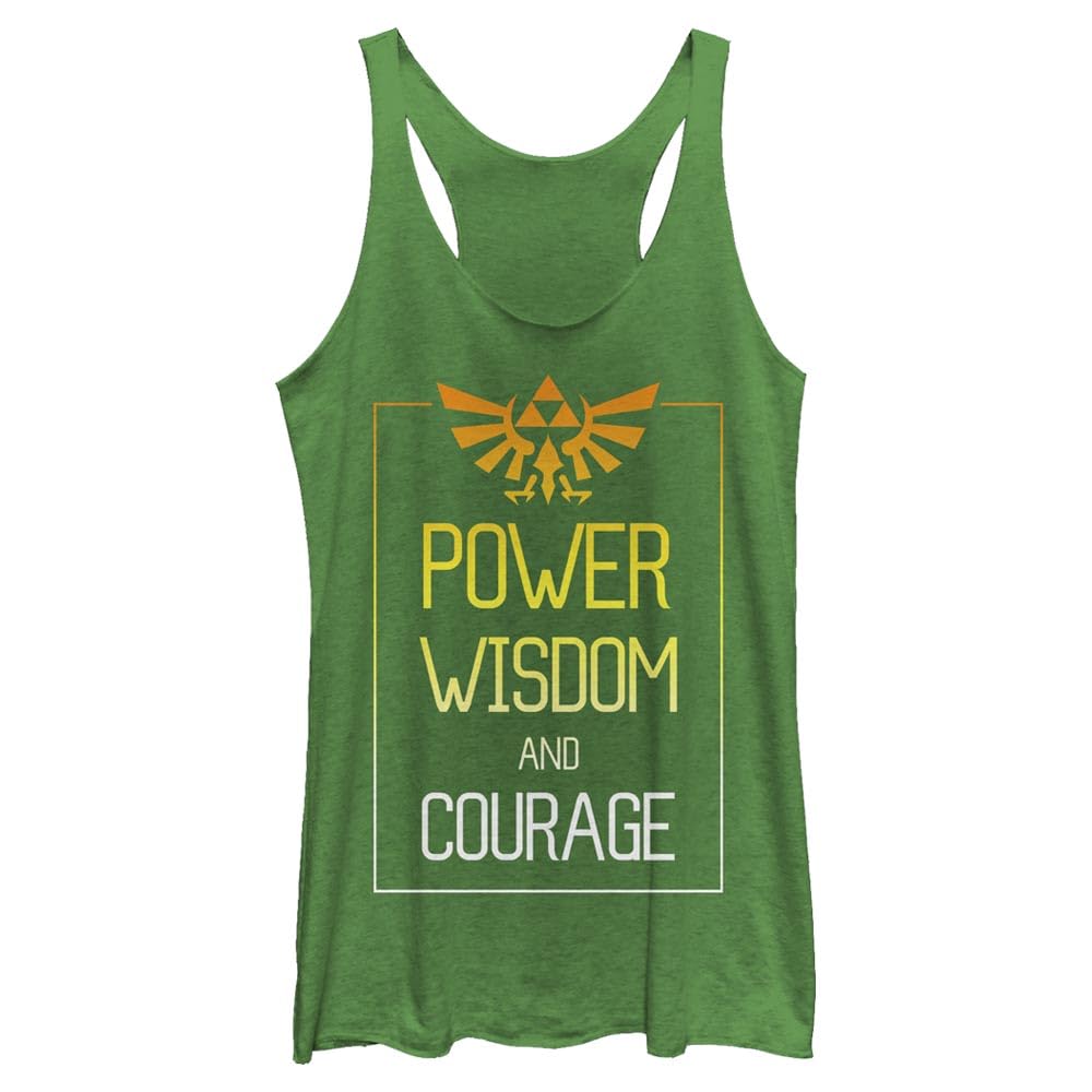 Nintendo Women's Power Zelda Racerback Tank Top, Envy Green, XXL