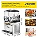 VEVOR Commercial Slushy Machine, 15Lx2 Food-Grade PC Tank, 1000W 110V, Stainless Steel Margarita Smoothie Frozen Drink Maker, Slushie Machine for Supermarkets Cafes Restaurants Bars