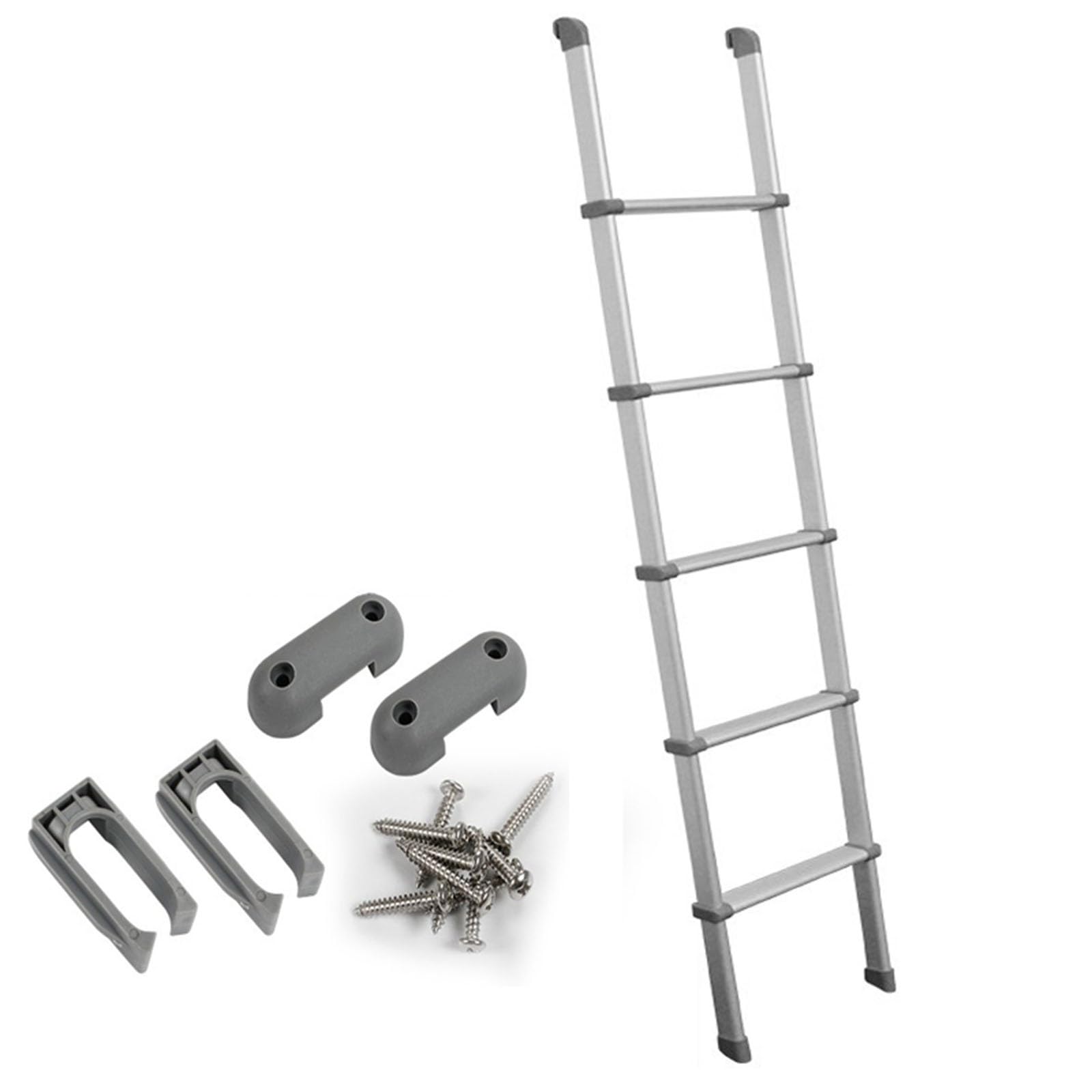 Aluminium Alloy Bunk Bed Ladder for RV and Trailer - Lightweight Hook-On Design with Mounting Brackets for Motorhome Access