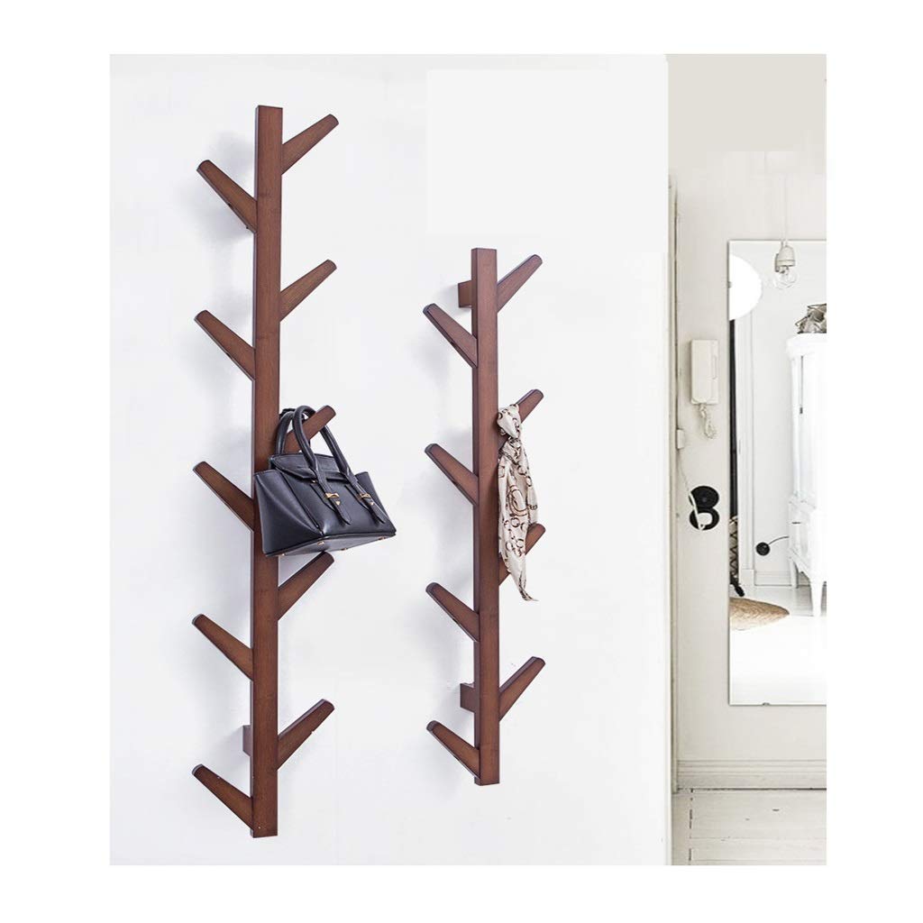 FGXHHS Creative Nanzhu Wall-Mounted Coat Rack, Brown Decorative Hallway Hanger with 8 Hooks, Stylish Entryway for Home Décor