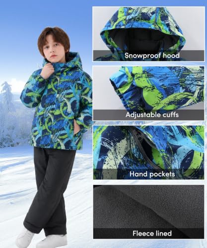 Image of Hiheart Boys Girls Winter Ski Jacket & Pants Set 2-Piece Snowsuit