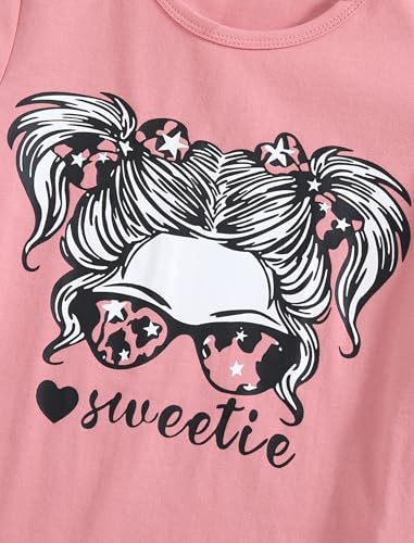 Image of Girl Clothes Cute Cool Girl Tops Splicing Pants 2 Piece Girls Summer Outfits 6-14 Years