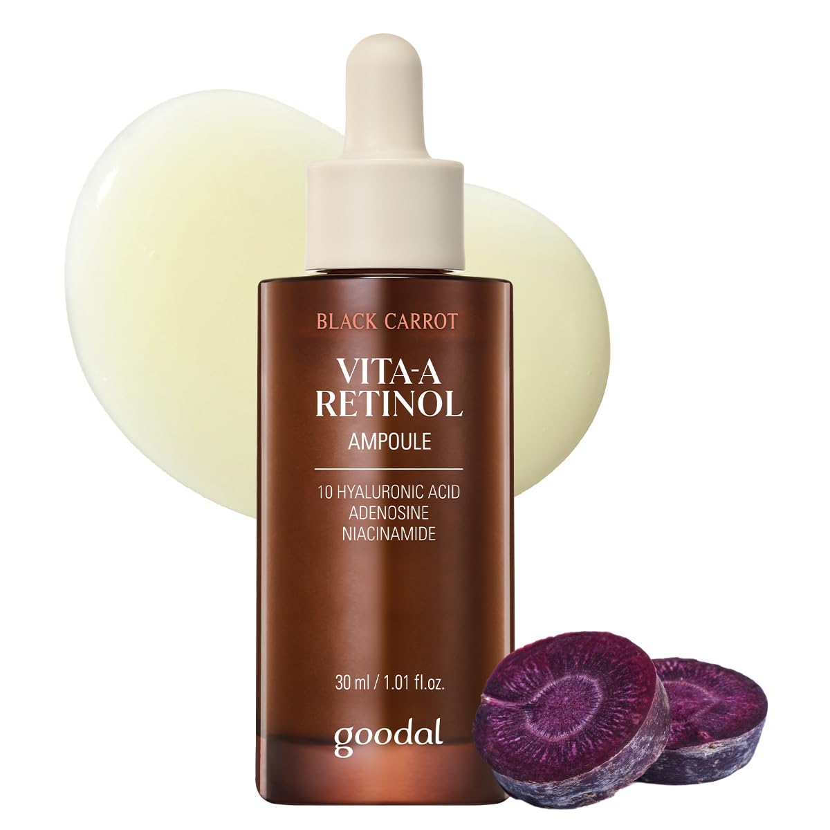 GOODAL Black Carrot VITA-A Retinol Ampoule 30ml, Hydration Facial Serum for Glowy Skin, Lightweight Serum, Korean Skincare, Pore minimizer GOODAL Black Carrot VITA-A Retinol Ampoule 30ml, Hydration Facial Serum for Glowy Skin, Lightweight Serum, Korean Skincare, Pore minimizer