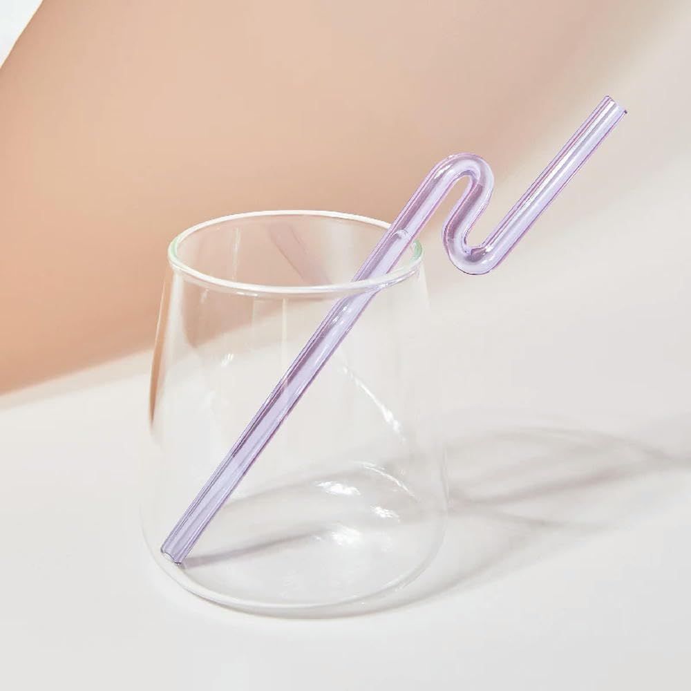 Floriddle Artistry Twist Glass Straws, Reusable Long Straw for Milk Tea