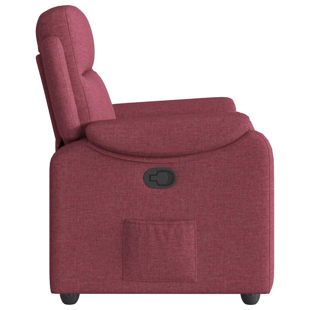 Fauteuil de relaxation réglable manuellement en tissu Bordeaux