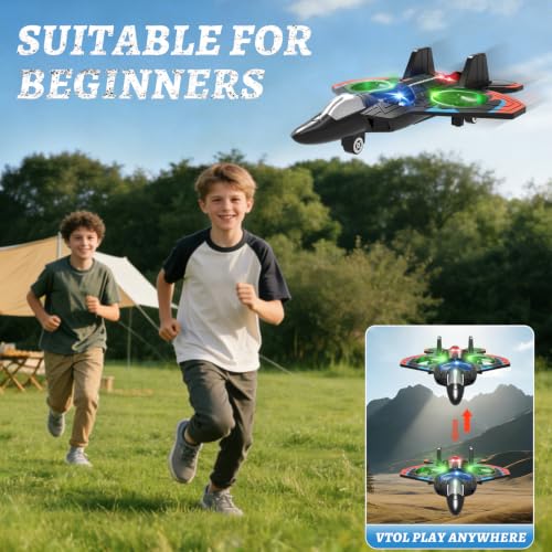 Image of 4DRC V32 Foam RC Plane Drone with 4 Batteries, 80 Mins Long Flight RC Airplane Helicopter Fighter Jet for Kids Adults 8-16, 360 Flip Stunt Altitude Hold RC Airplane Helicopter Toy Gift for Beginners