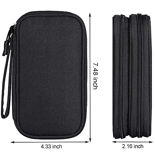 Electronics Accessories Organizer Bag, Portable Tech Gear Phone Accessories Storage Carrying Travel Case Bag For Charger Usb Cables Sd Memory Cards Earphone Flash Hard Drive – Black #TOP1