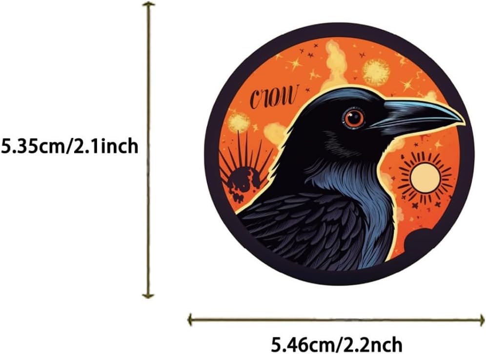 50Pcs Halloween Crow Stickers Pack, Cute Raven Sticker Decals for Water Bottle,Laptop,Phone,Skateboard,Scrapbooking,Bumper Choice for Teens Adults Fans for Party Supply (Crow) image 2