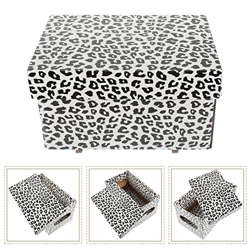 SUPVOX Caixa De Armazenamento De Papel Estampa De Leopardo Estojo De Armazenamento De Papel Tampa Ca