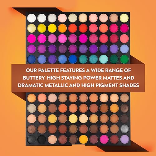 LaRoc Fusions 120 Colours Eyeshadow Palette Makeup Set | Pigmented Shimmer Matte, Glitter and Metallic Eyeshadow Set Makeup Palette | MUA Blendable Matte and Nude Shades Eye Shadow Set - Image 7