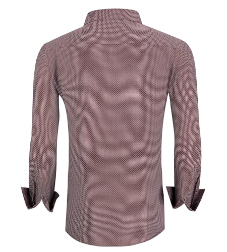 Alex Vando Mens Printed Dress Shirts Long Sleeve Regular Fit Button Down Shirt