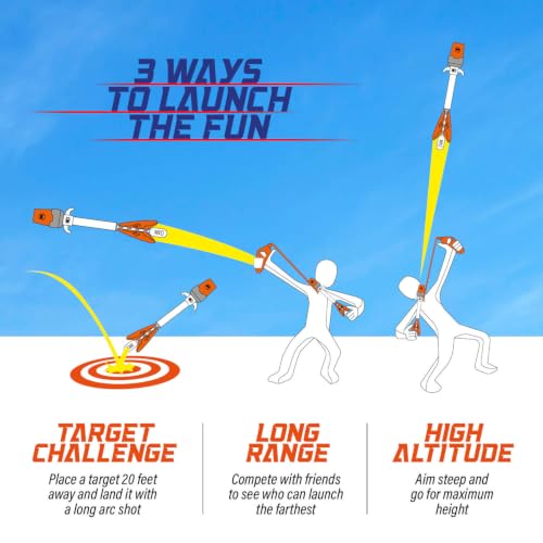 Light Up Toy Slingshot Rocket Launcher - Kids Outdoor Toys Ages 8-12 Years - 10 Year Old Boy Birthday Gift - Outside Sling Shot Boys Toys for 8 9 10 11 12 Year Old - Fun Gifts for Boys 8-10, 8-12 - Image 5