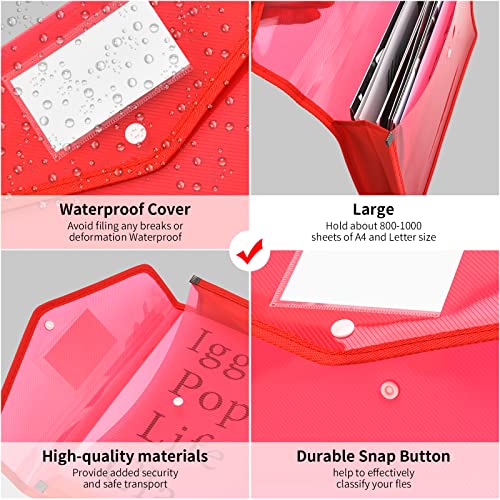 Dossier extensible A4 lot de 6 avec bouton pression sac documents transparent étanche