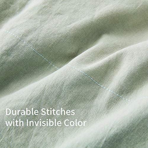 Melingo 100% Cotton Duvet Covers Queen, Sage Green Duvet Cover Set, Soft, Cooling, Breathable Bedding Collection Set With Buttons Closure. Solid Color Quilt Cover (1 Comforter Cover + 2 Pillow Cases) #TOP6