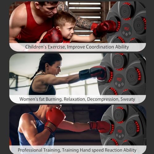 Image of Drumstone (𝐆𝐫𝐞𝐚𝐭 𝐈𝐧𝐝𝐢𝐚𝐧 𝐏𝐫𝐞𝐬𝐞𝐧𝐭 𝟐𝟎 𝐘𝐄𝐀𝐑𝐒 Warranty)Bluetooth Smart Musical Boxing Machine Wall-Mounted Interactive Punch Bag with Lights & Sound for Training & Fitness Workout
