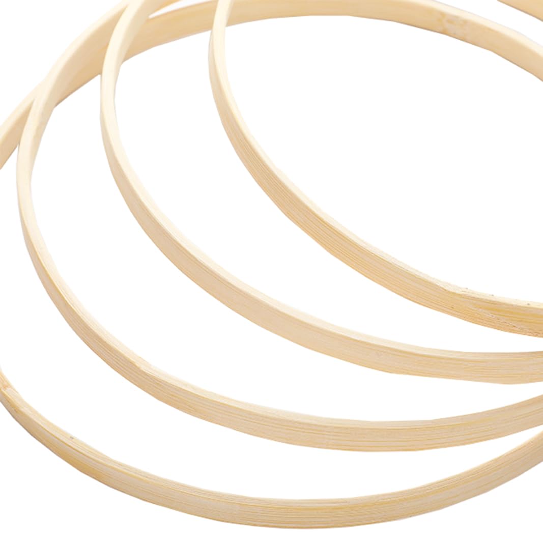 9Pcs Bamboo Floral Hoops, BetterJonny Wooden Macrame Hoops Ring Dream Catcher Rings Wedding Wreath Hoop Rings for Home Decorations DIY Crafts and Wall Hanging Crafts(3/4/5/6/7/8/9/10/12in)