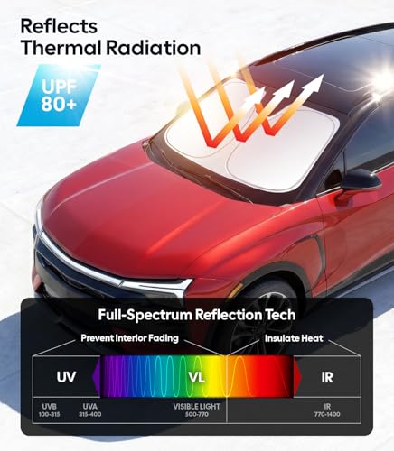 Image of for Chevrolet Blazer Windshield Sunshade [OEM Design, 100% Sun Blockage] Foldable Heat Insulation Sun Shade with Storage Bag, for Chevrolet Blazer (2019-2026), Silver Coating
