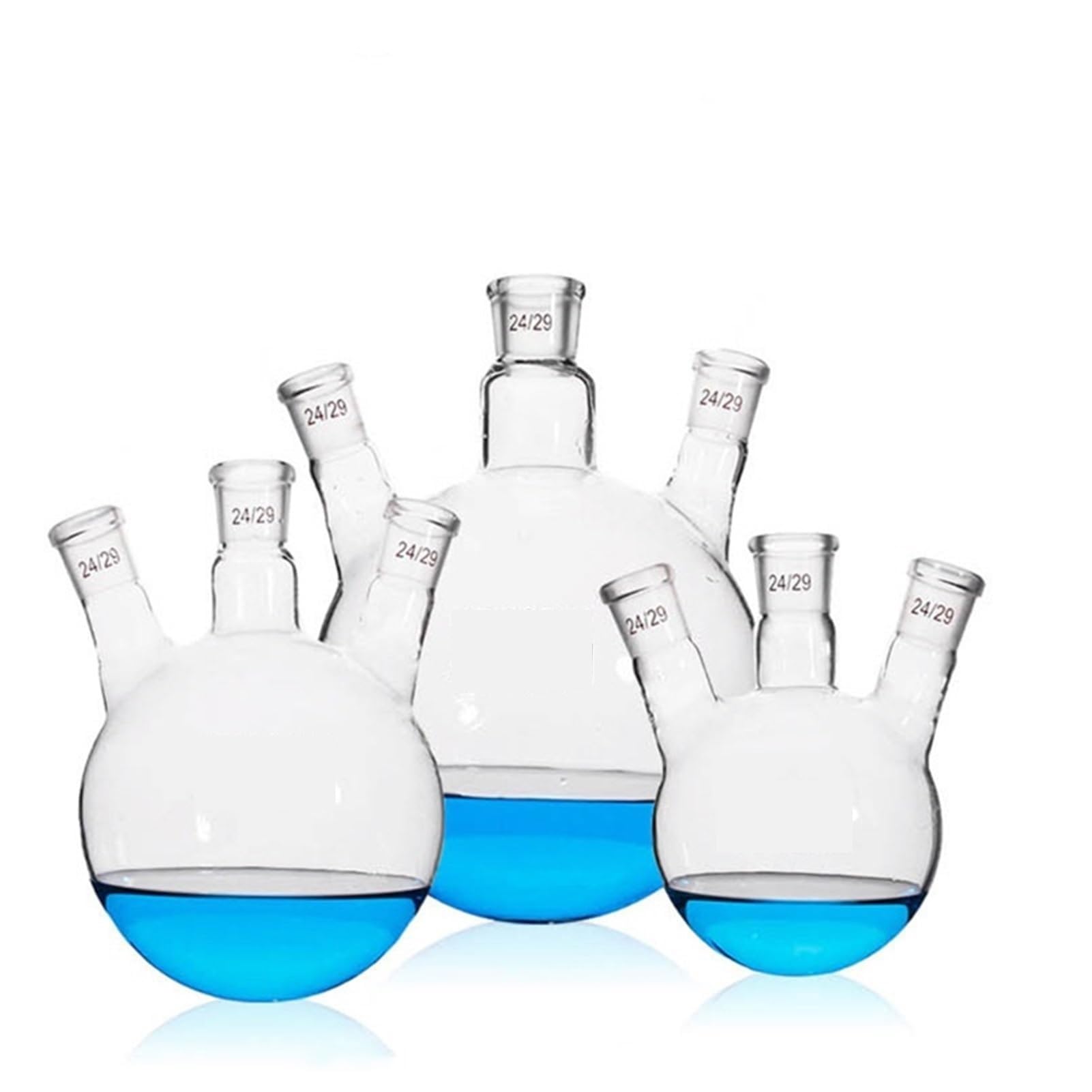 Erlenmeyerkolben aus Glas, Messkolben, Destillationskolben, Laborglaswaren, Dreisitzerkolben, abgeschrägte Öffnung, gerade Öffnung, Laborausrüstung, Glasdestillation, Glas(50ml 24x3)