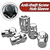 Set of 5 Locking Wheel Nuts M12 x 1.5 with Key Kit Wheel Lock Tyre Anti-theft Screw Wheels Socket Tool for Ford Toyota Nissan Honda Mazda Chrome #4