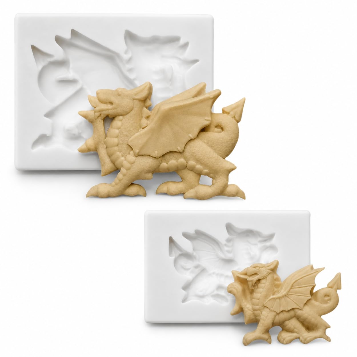 Silicone Moulds - Large and Small Welsh Dragons - Food Safe