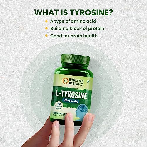 Image of Himalayan Organics L-Tyrosine Supplement Supports Cognitive Health | Improves Metabolism | Healthy Nervous System (120 Capsules)