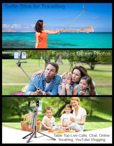 Image of Big Tripod 67 inch with 360 Rotation Pan Head Handle Grip Selfie Stick R16| All Mobile Phone Compatible with Wireless Selfie Remote Camera Shutter Included