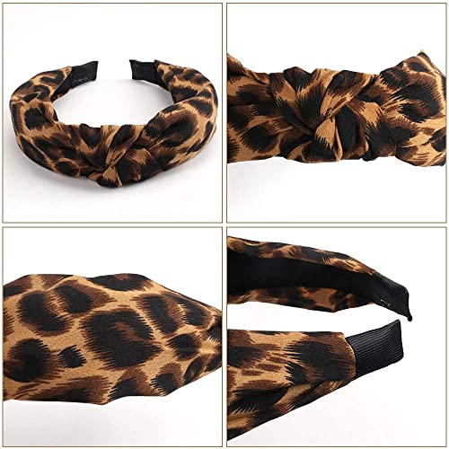 Jaciya 6 Pieces Knotted Bow Headbands For Women 6 Pack Velvet Wide Pearl Headbands Knot Leopard Headbands #TOP4