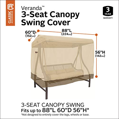 Classic Accessories Veranda Water-Resistant 88 Inch Canopy Swing Cover, Patio Furniture Covers #TOP2