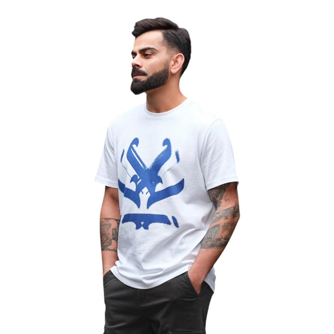 wrogn Men's 180 GSM Pure Cotton T-Shirt | Ancient Script Print | Slim Fit-picture-53