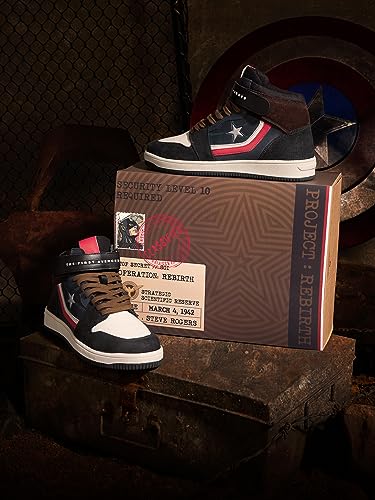 Image of The Souled Store Official Captain America: Super Soldier Men and Boys Lace Up High Top Sneakers